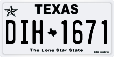 TX license plate DIH1671
