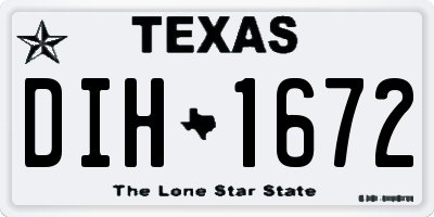 TX license plate DIH1672