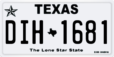 TX license plate DIH1681