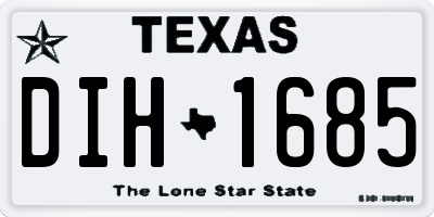 TX license plate DIH1685
