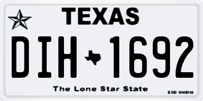 TX license plate DIH1692