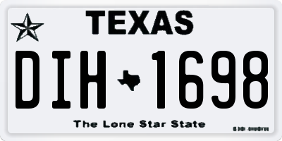 TX license plate DIH1698