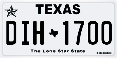 TX license plate DIH1700