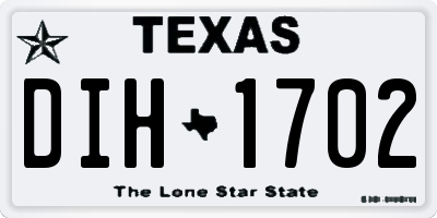 TX license plate DIH1702