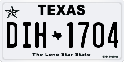 TX license plate DIH1704