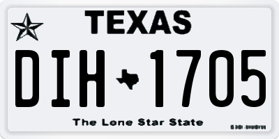 TX license plate DIH1705