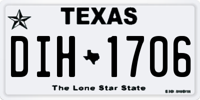 TX license plate DIH1706