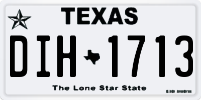 TX license plate DIH1713