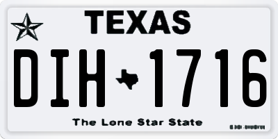 TX license plate DIH1716