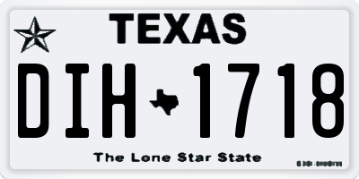 TX license plate DIH1718