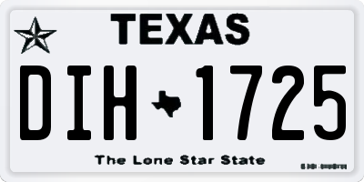 TX license plate DIH1725