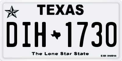 TX license plate DIH1730