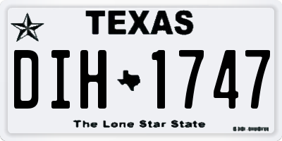 TX license plate DIH1747