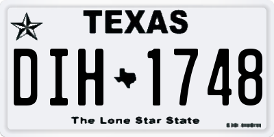 TX license plate DIH1748