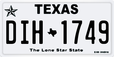 TX license plate DIH1749