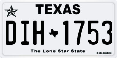 TX license plate DIH1753