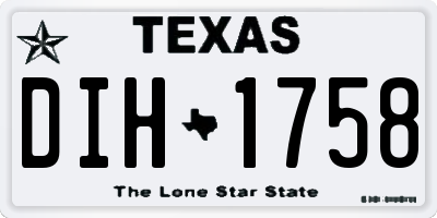 TX license plate DIH1758