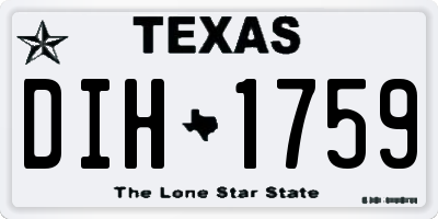 TX license plate DIH1759