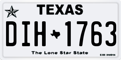 TX license plate DIH1763