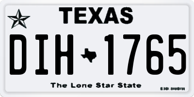 TX license plate DIH1765