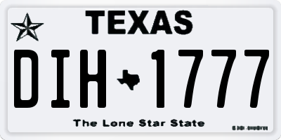 TX license plate DIH1777