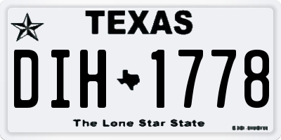 TX license plate DIH1778