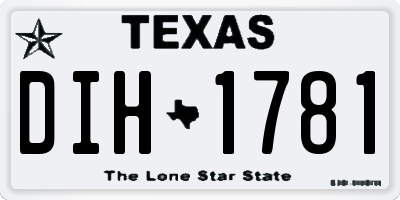 TX license plate DIH1781