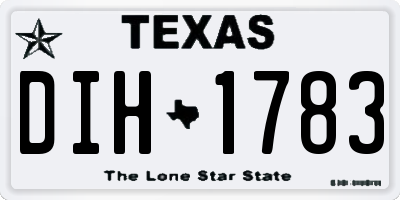 TX license plate DIH1783