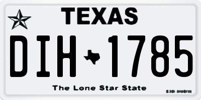 TX license plate DIH1785