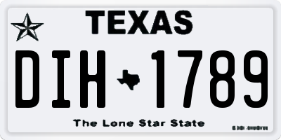 TX license plate DIH1789