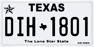 TX license plate DIH1801