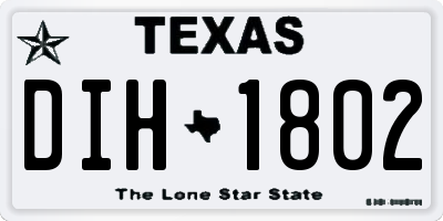 TX license plate DIH1802