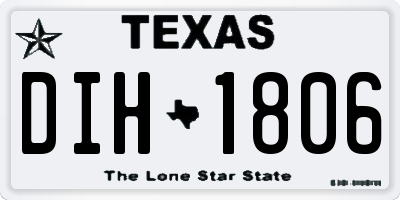 TX license plate DIH1806