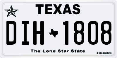 TX license plate DIH1808
