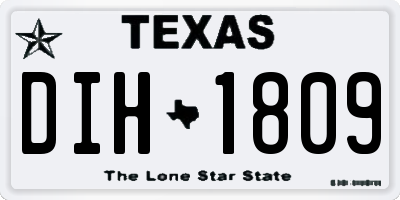 TX license plate DIH1809