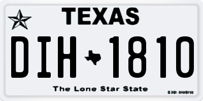 TX license plate DIH1810