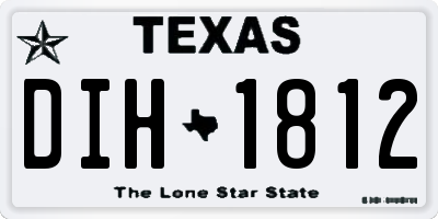 TX license plate DIH1812