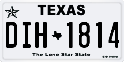 TX license plate DIH1814