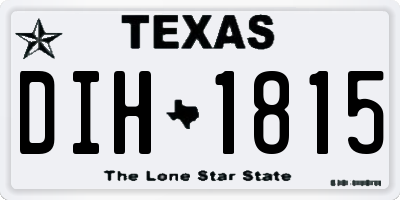 TX license plate DIH1815