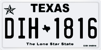 TX license plate DIH1816