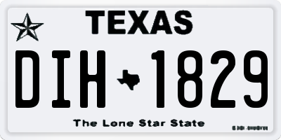 TX license plate DIH1829