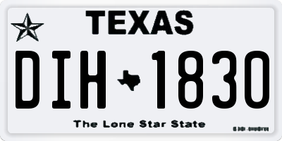 TX license plate DIH1830