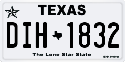 TX license plate DIH1832