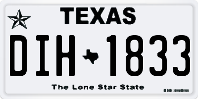 TX license plate DIH1833