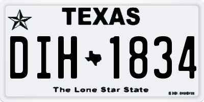 TX license plate DIH1834