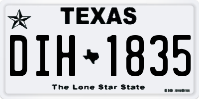 TX license plate DIH1835