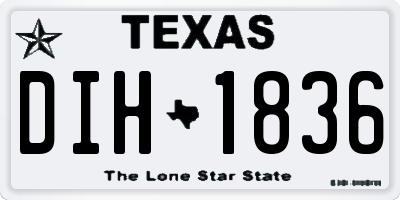 TX license plate DIH1836