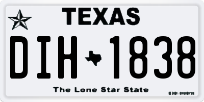 TX license plate DIH1838