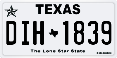 TX license plate DIH1839