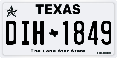 TX license plate DIH1849